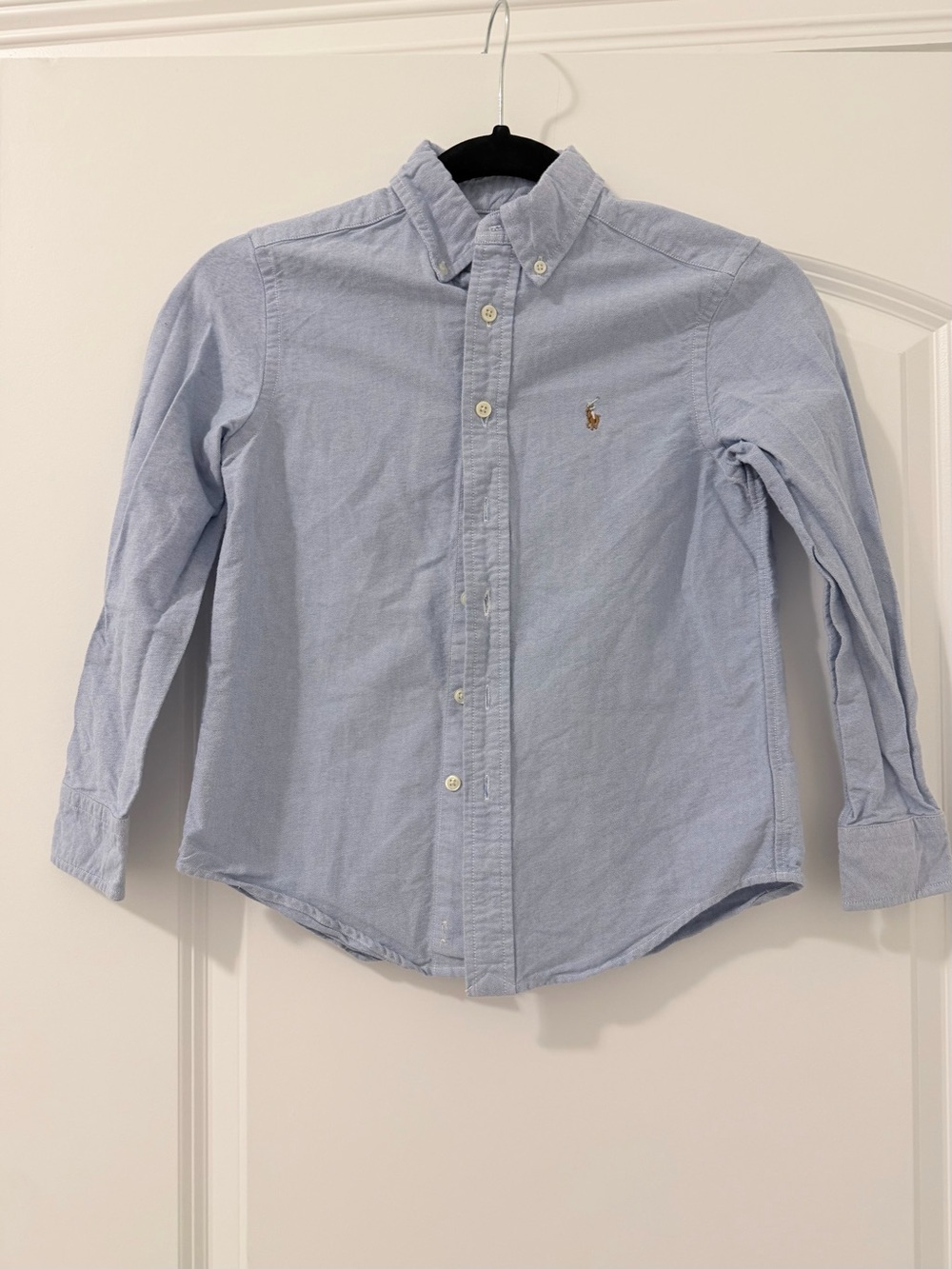 Ralph Lauren Light Blue Button Down Oxford Dress Shirt for Kids Boys Size 8
